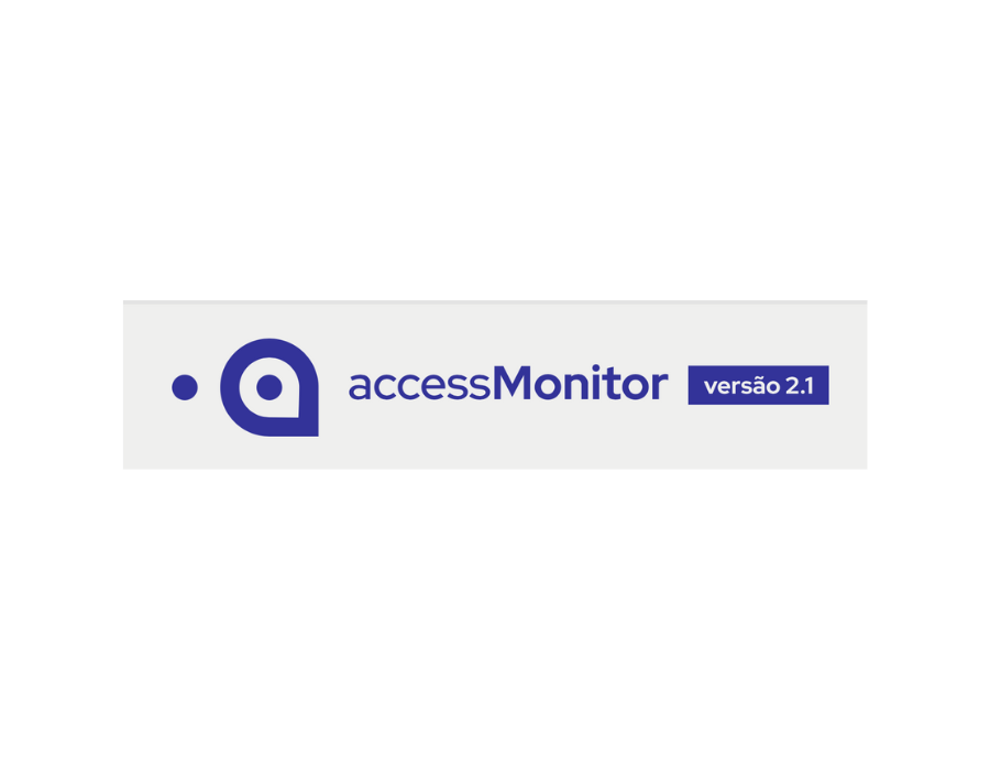 Blue text that reads accessMonitor versão 2.1