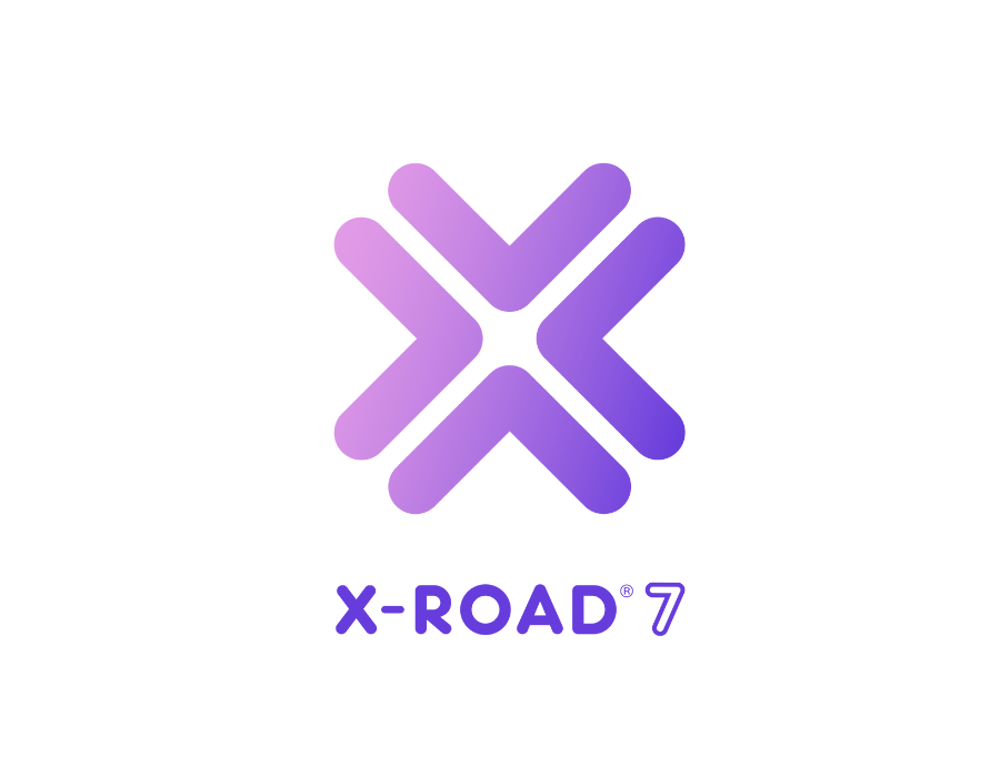 Purple gradient logo in a shape of an X with X-ROAD 7 written underneath