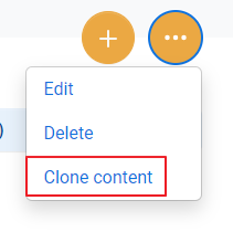 Clone content feature (menu option)