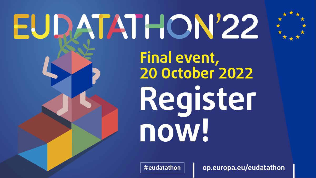 promotional image of EU Datathon 2022: register now!