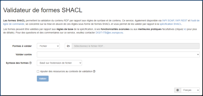 SHACL shape validator (in French)