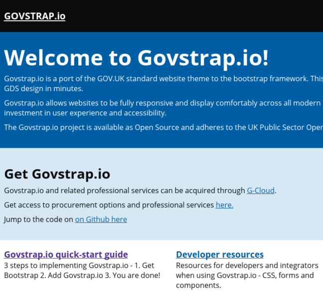 Partial creenshot from the Govstrap website