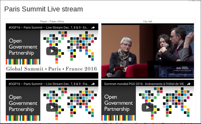 The livestream from the OGP summit in Paris